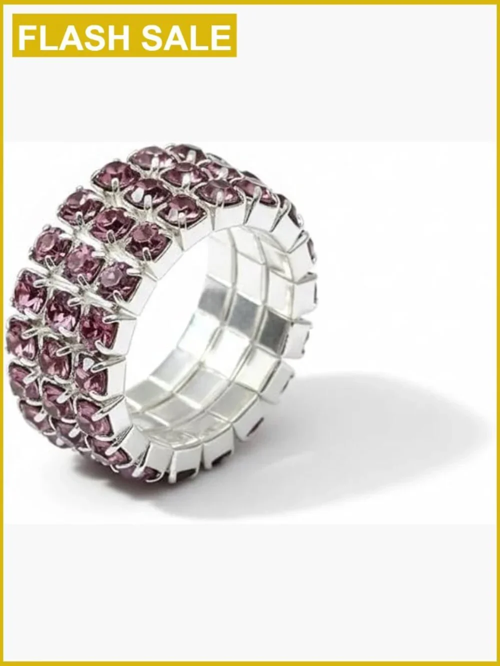 Stretch Rhinestone Stacking Ring Set - Sparkly Crystal Jewelry
